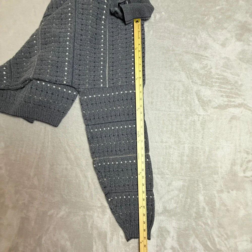 VTG Croft & Barrow Polo Sweater Mens LT Gray Striped Grandpacore USA Made 90s